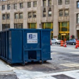 Our dumpster in action!