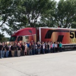 One of our 50th Anniversary drivers receiving the keys to his new ride.