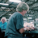 Here’s Julie, a Newell employee for over 39(!) years finishing up sewing some #Stearns life jackets.