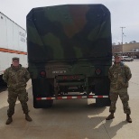 The Ohio National Guard picking up donation items from The Fremont Company for area food pantries.