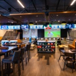 TapHouse featuring ten lanes with billiard style bowling balls and lounge style atmosphere