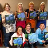 Wine and painting for some team building. Great times.