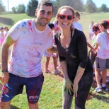 Teachers helping out during Spirit Week Color Run