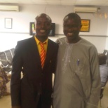 Bishop Wale Oke and I at the DHL/American embassy visa section