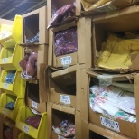 Warehouse bins, 9,000 plus items and all the bins look like this.