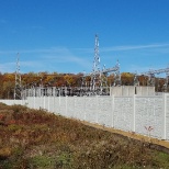 completed privacy wall for utility substation