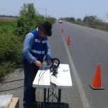 Trabajando en enlaces de fibra óptica para IZZI.