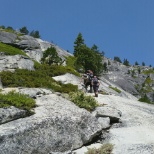 Crew takes supplies up to worksite on Mt. Tallac.