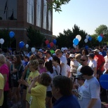 Ferrellgas and Blue Rhino balloons fill the crowd at the Central Virginia Autism Society 5K Run/Walk