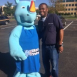 Ruby the Rhino and Bulk Driver Randy at the Annual Autism Walk in Richmond, VA.