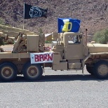 The Barns local business float for the 4th of July kick off parade.