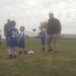 Coaching my U6 soccer team. Very fun stuff