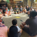 Summer camp (school age) morning meeting at DDC Pawtucket