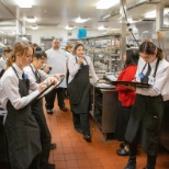 Culinary team preparing for dinner service