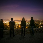 Taking a break from shooting Colton Crossing to climb Mt. Rubidoux.