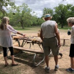 During an interpretation event about animal bones and skin