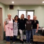 We provide 14 hrs volunteering to staff to each year.  Some of our HQ team in a local soup kitchen.