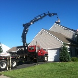 My truck and crane in operation