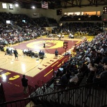 Central Michigan University Wrestling home dual in which they defeated The University of Michigan
