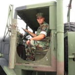 Driving the 5-Ton to a remote work site in Oklahoma.