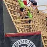 Two USGB employees competing in the Warrior Dash