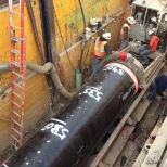 Working on installing an 800 Ft long, 58 inch diameter tunnel for sewer, under I-15.