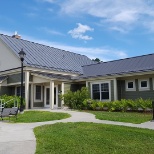 Front side of building - open to public to access resources, education, support, meeting space, etc.