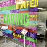 Our values and vision in the office.