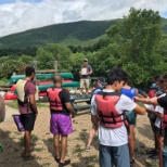 Staff doing “River Safety Orientation Talk”