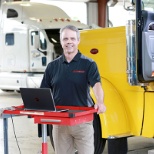 Huntsville technician working to get a customers truck back on the road!