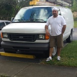 With my working van