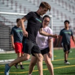 In the summers we have an inclusive soccer kick around at the stadium next to our 212 Rome facility