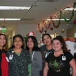 Enjoying the holidays at work with our work family.