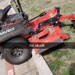 I got my mower stuck