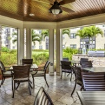 Outdoor dining for residents and team members