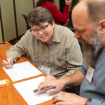 Discussion during a workshop.