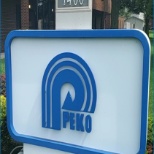 PEKO sign outside of our main building.