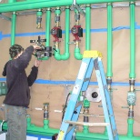 Install poly fusion pipe in a cheese factory