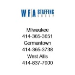 WFA Staffing Logo with 3 Locations