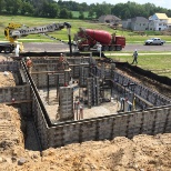 Getting ready to pour concrete on a beautiful day