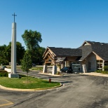 A view of Luther Manor's front entrance. Our campus is a lovely 29 acre campus!