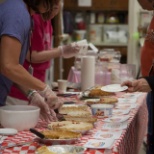 Luther Manor's annual pie auction where residents use proceeds to benefit a food pantry.