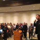 Speaking and sharing my story in front of 400-500 aspiring entrepreneurs.