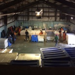 Inside the warehouse where the fish is being separated from big and small.