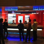 Travelex Currency exchange counter in Arrivals