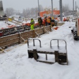 Inbeded track pour in winter