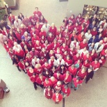 Associates wear red for American Heart Month.