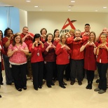 Employee-owners raised awareness of Heart Health Month by wearing red on Valentine's Day 2013.