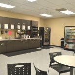 Our break areas provide plenty of space for employees to relax, grab a snack and store their lunches