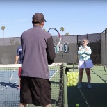 Tennis lesson at one of our properties